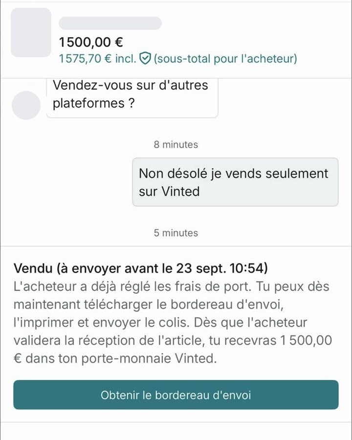 Capture de vente : 1 500 € – Vendu en septembre